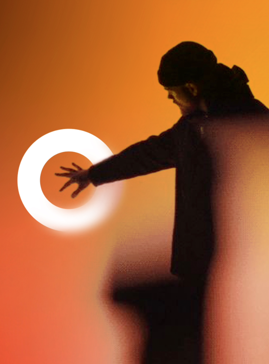 Person near circular light
