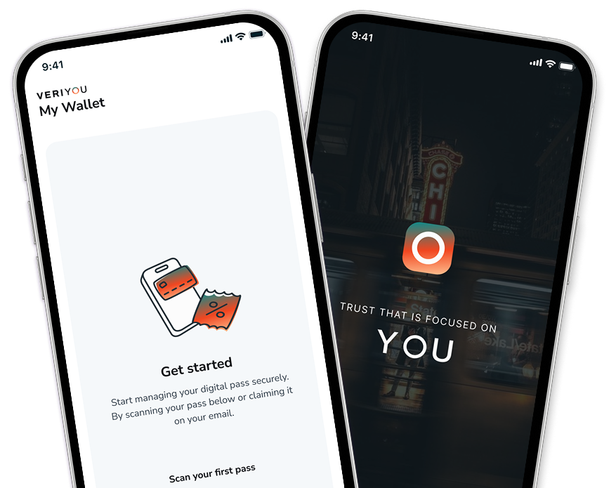 VeriYou wallet on two phones